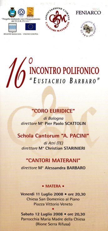 Brochure del 16Â° Incontro  polifonico